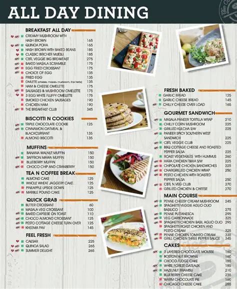 coffee bean and tea leaf food menu.